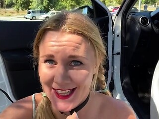 Ivy Roses - Squirt a Ton W Ballgag in Public