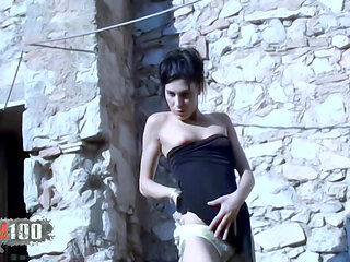 Barbara-nux: Great Petite Brunette Barbara Nux Dancing and Stripping