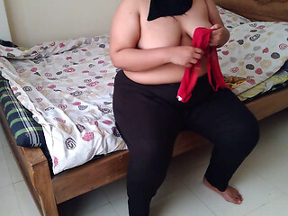 Desi Step Mother Gets Fucked by Her Step Son Rough Fuck and Destroy Her Juicy Pussy While Wearing a Red Bra Cum Inside