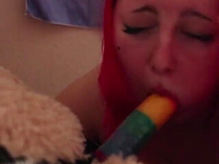 Adorable BBW Fucks Her Big Teddybear