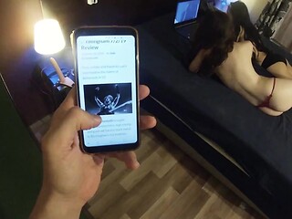 Cumming on cute Italian girls' feet during a movie night