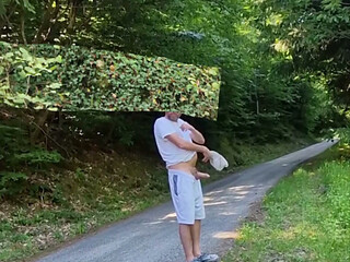Handjob on the road