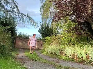 Dressed in a little floral dress for an evening out
