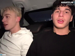 INSANE Best Friends Start Fucking in the Car and Finish in the Elevator  Almost Got Caught