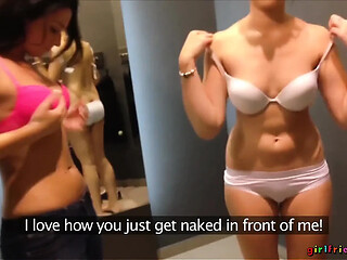 Blonde Alexis teases Carrie in jean shorts before joining Nata for intense