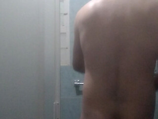Man bathing