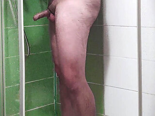Taking a Shower and Quick Horny Jerk Off