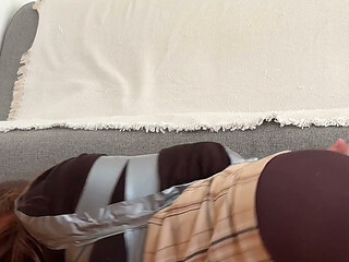 Struggling in Duct Tape & Elastic Band with Sock Gag