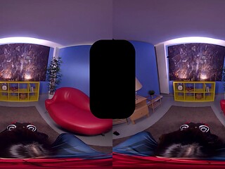 Hot girlfriend sucks and fucks in a superhero themed VR session