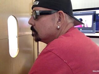 Latin Dad Gets Gloryhole BJ