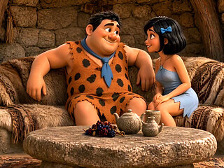 Hungry Caveman Comes Home Wife's Bestie Takes Care of His Appetite