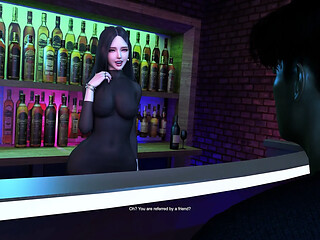 Secret Service beauties seduce and fuck the busty bartender in a 3D
