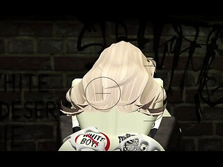 Blonde roblox slut whores herself out  by BBCs in an alleyway