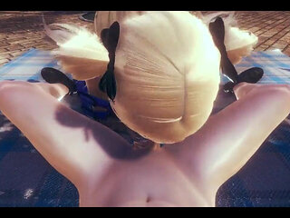 Genshin Impact Hentai - POV Fischl Blowjob and Cum at Her Face - Japanese Asian Manga Anime Game Porn