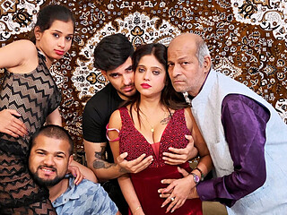 Party full of hot Indian babes get their tight holes stretched by big cocks