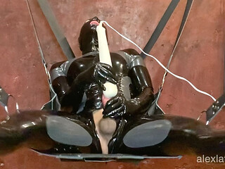 Vibrator Play in the Sex Swing - Alex Latex
