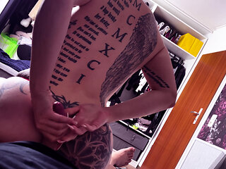 POV: Blowjob, Tits, Tattoos & Thong - She Plays with My Cock Like a Toy