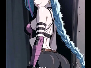 Jinx from Arcane haciendo ahegao Hard squirt anime hentai