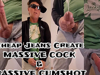 Sixxbig Cheap Jeans Create Massive Cock & Massive Cumshot