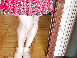 Mini Hot Dress Sissy Shemale Crossdresser Gay Boy Slut Lady Boy White big butt Legs Fetish