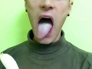 Eating Food Fetish - Chewing Banana with Crunchy Sound