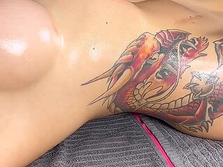 Oiled Body Massage Ends with Deep Creampie