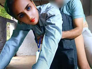 Indian First Day Newly Student. Desi Beautiful Girl Sex with Classmates in Classroom