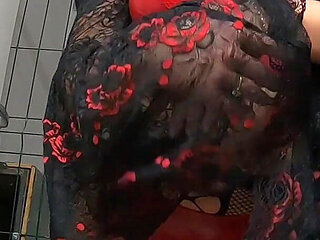 Sexy Cage Dance - Red Lingerie, Body Stockings & Sensual Moves 320