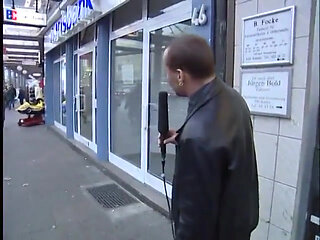 German amateur lady at outdoors interview