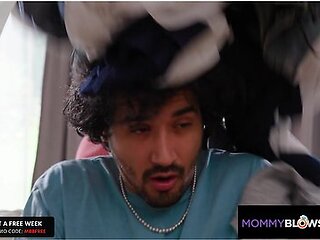 MommyBlowsBest - Frisky Monster Tits Stepmom Gets Frisky And Gets Titty Fucked Hard