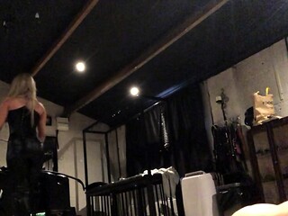 Femdom dick tugging babes get cum for fetish stew