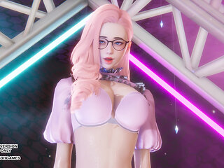 MMD Purple Kiss - Nerdy Seraphine Sexy Kpop Dance League of Legends Hentai