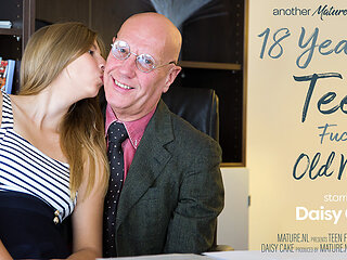 18 Year Old Girl Daisy Cake Fucks An Old Man In His Office