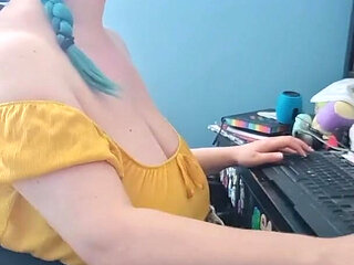 Nipple Clamped Bean Flicking - Solo Girl