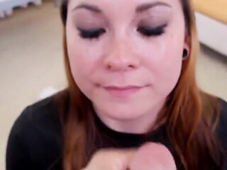 20 Years Old Teen Natasha Knoles POV Blowjob and Cum Swallow