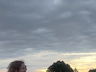 Showing My Body and Having Fun Saying Things in the Evening in an Empty Lake