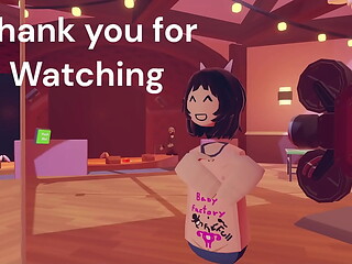20 years old cat girl in rec room VR [ Encounter in a winter cabin ]