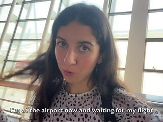 CUMWALK in Airport: Public Blowjob with Cum on Face