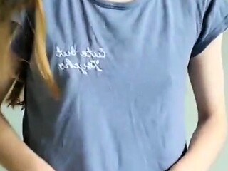 Petite amateur redheaded teen pisses and sucks cock