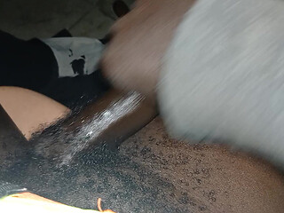 Hairy cock handjob