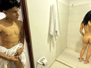 Stepsister shower spy fucked hard when no one is home