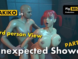 Akiko - Unexpected Shower - Part 2 - 3rd Person View