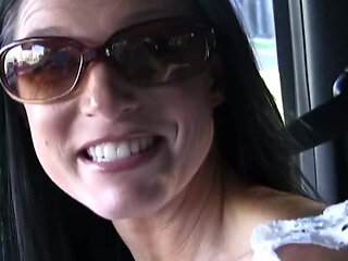 In the Car He Jerks off and She Swallows It All