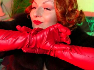 Arya Grander Gloves Barbara Gandalf in Leather Fur Fetish