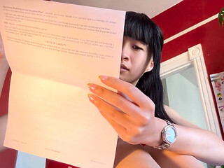Asian Domme Rips Paper