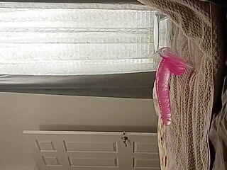 Riding dildo solo playing