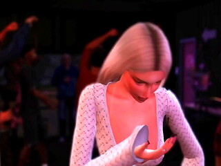 Horny slut gets fuck in the restroom - Party scene, 3D Hentai, The sims 4