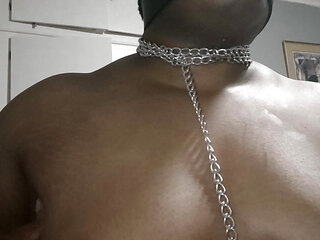 Leash and Gagged Butch Femme Breast Play