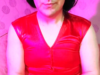 Red Princess Kitty Cross Having Fun in Red Dress