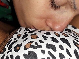 I Cum in My Girlfriend's Mouth Through Her Leopard Panties